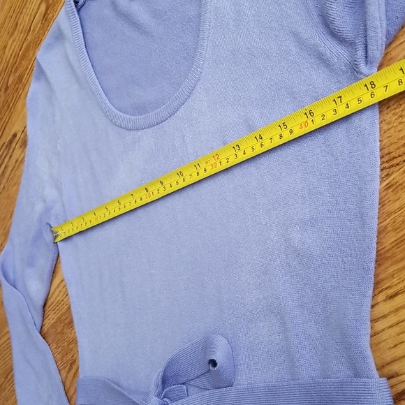 (14) Papaya Soft Knit Pastel Long Sleeve Tie Waist Sweater Fall Winter Modest - Picture 6 of 10